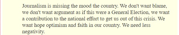 "We don't want blame"I wasn't aware journalists were blaming anyoneJournalists are asking questions about how we got here, where we are and where we are going