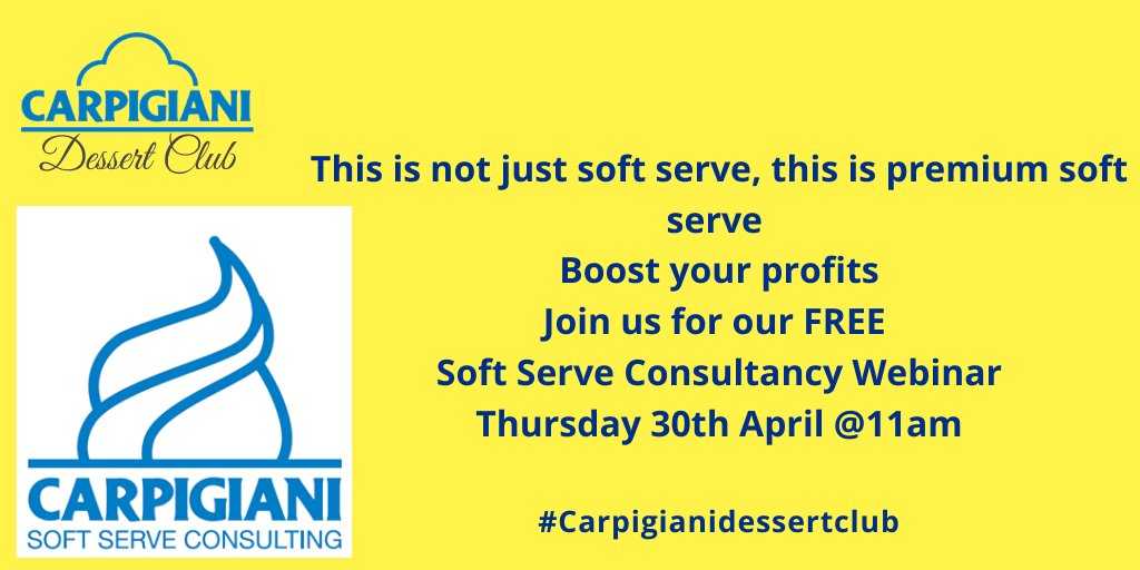 This not just #SoftServe… This is #PremiumSoftServe! Join us this Thursday for our #SoftServeConsultancy webinar… #CarpigianiDessertClub carpigiani.co.uk/dessert-club/#…