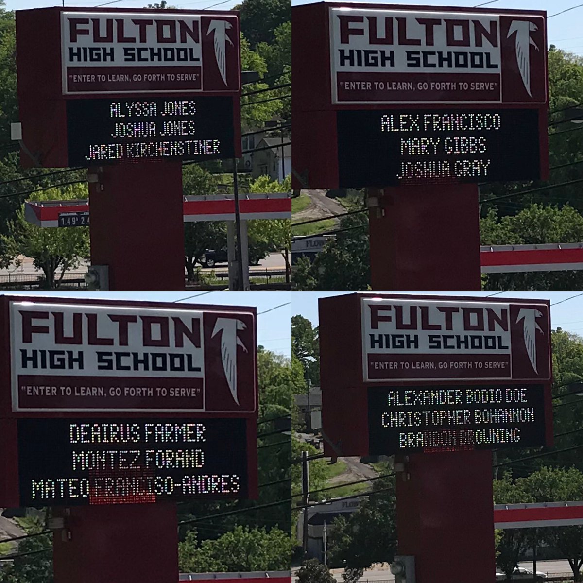 Class of 2020- names are on the marquee. Drive by and check it out and more to come to celebrate you! #GoFalcons