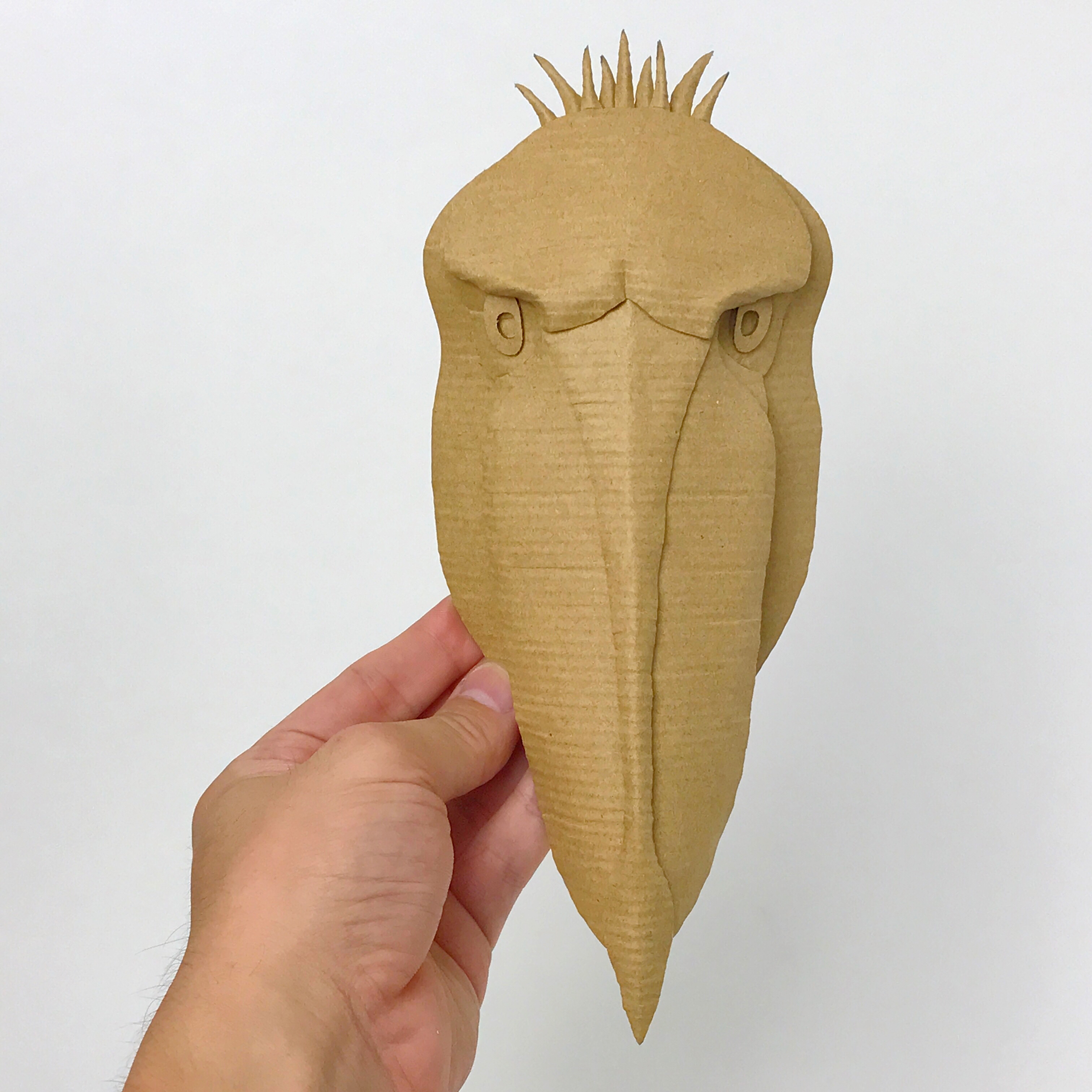 オダカマサキ オドンガー大佐 Gw特別企画其の壱 親子で楽しめるダンボール工作 ハシビロコウ を公開 作り方通りだと平らに仕上がります 捏ねて立体にするも良し 色を塗るも良し ハシビロコウを観察して カッコよく仕上げようぜ 型紙と作り方は