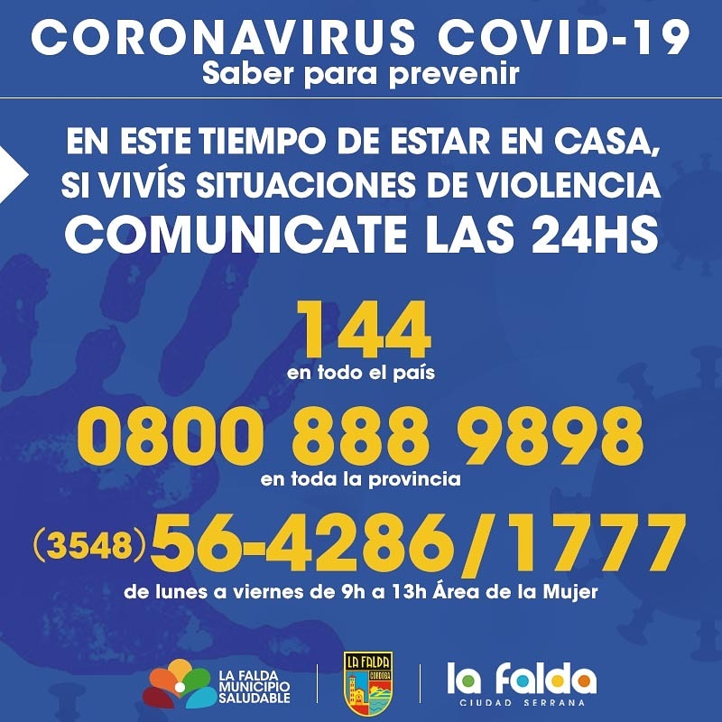 Desde la Secretaría de Salud, se informa que el Área de la Mujer continúa trabajando incesantemente durante este aislamiento social, preventivo y obligatorio.
Se pusieron en marcha diferentes protocolos para poder atender y acompañar a todas las mujeres