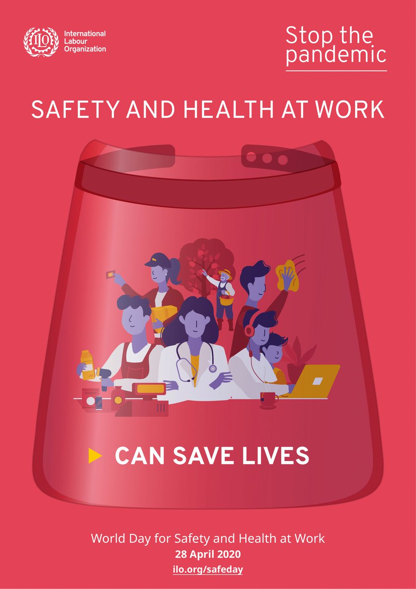 April 28th is World Day for Safety and Health at Work.The International Labor Organization is focusing on creating a healthy work environment.They not only focuses on physical distance and hygiene, but also on training and communication. Visit ilo.org