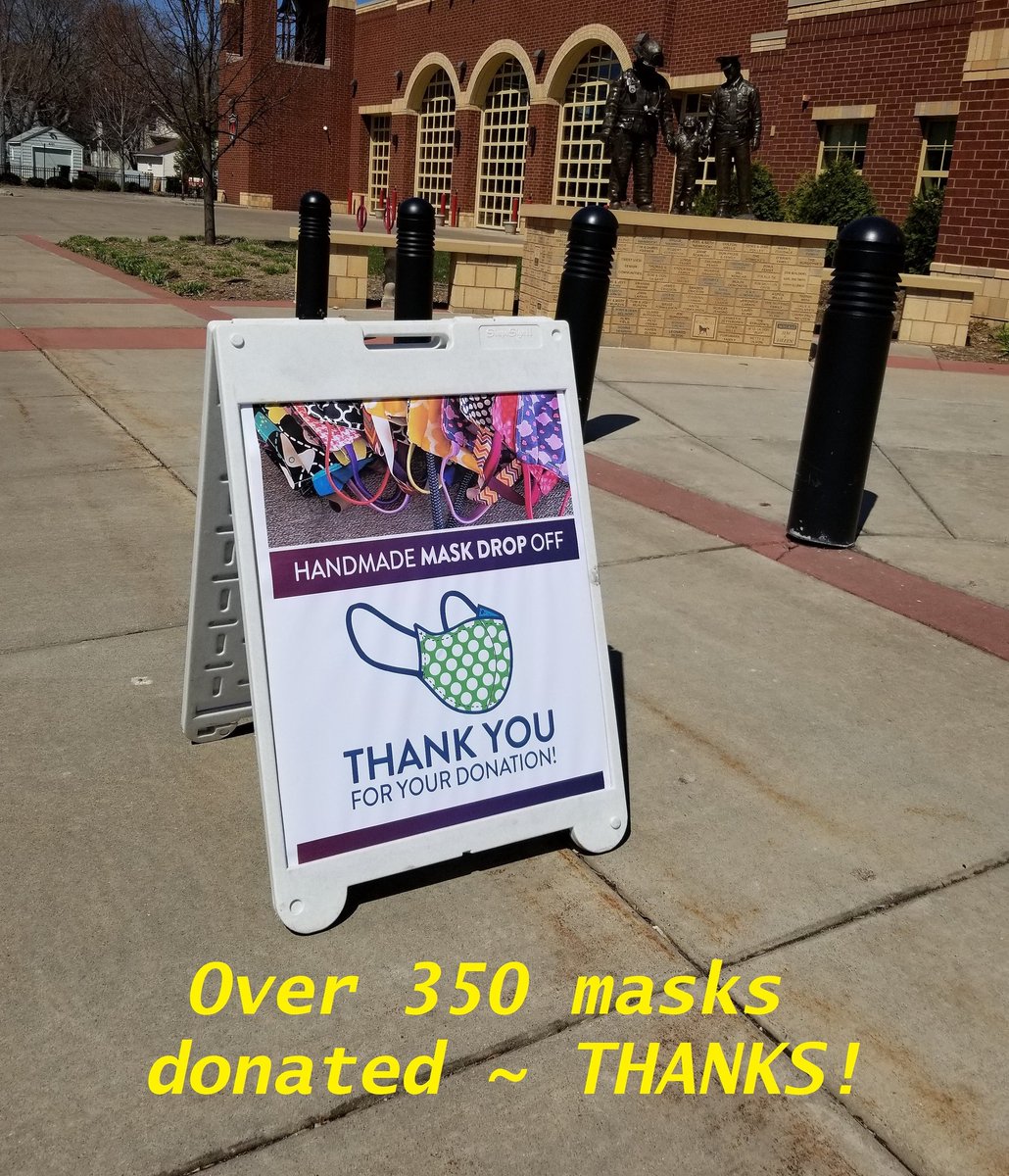 colhgtspolice's tweet photo. Over 350 masks were collected during Saturday’s homemade mask drive. The Fire Dept will be getting these ready, then delivering them to local care facilities for their patients and staff. 
Thanks for your generosity, Columbia Heights! #MinneSEWta #InThisTogether #StayHomeMadeMN https://t.co/hoo4AwHADL