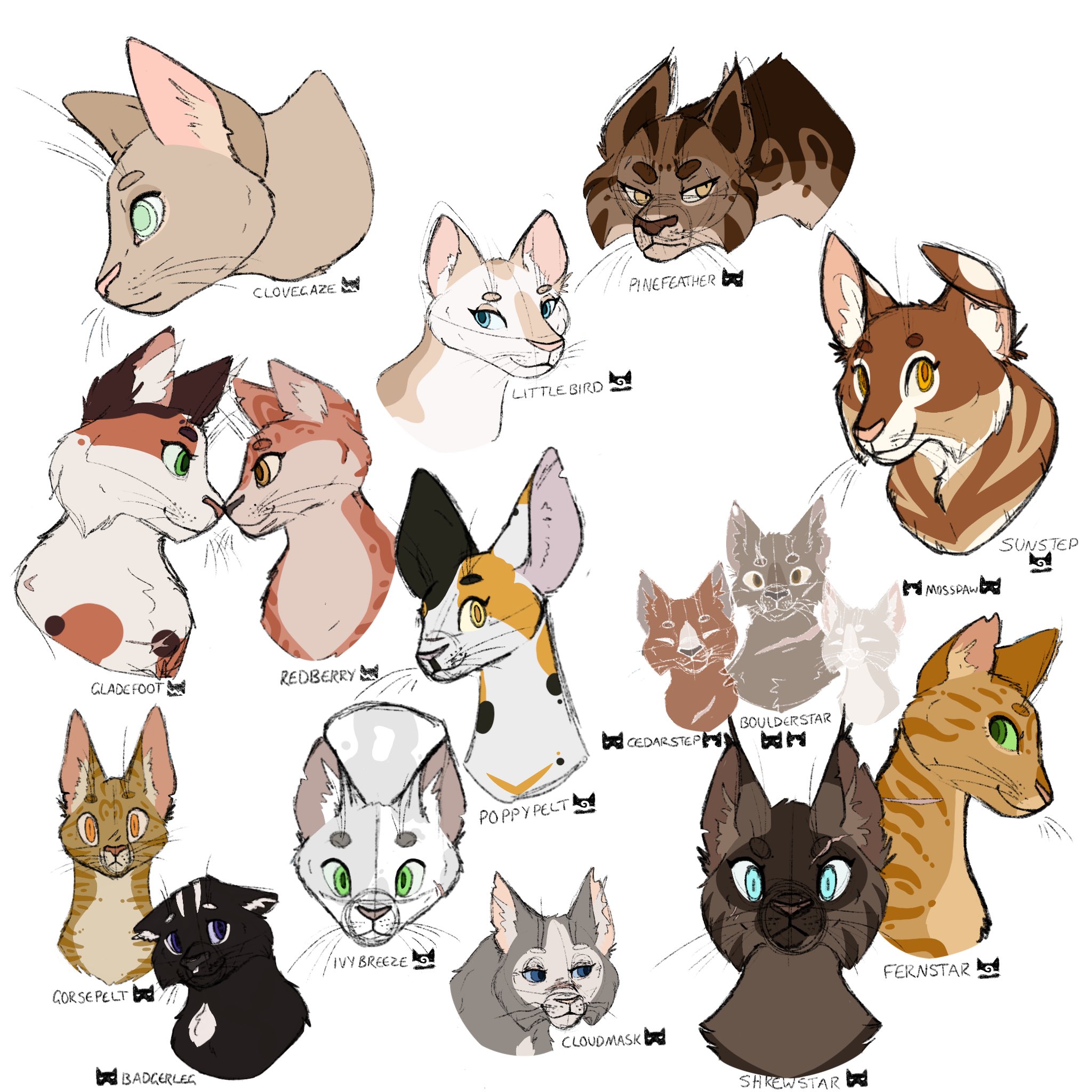 A collection of arts done in 2020 - Warrior Cats