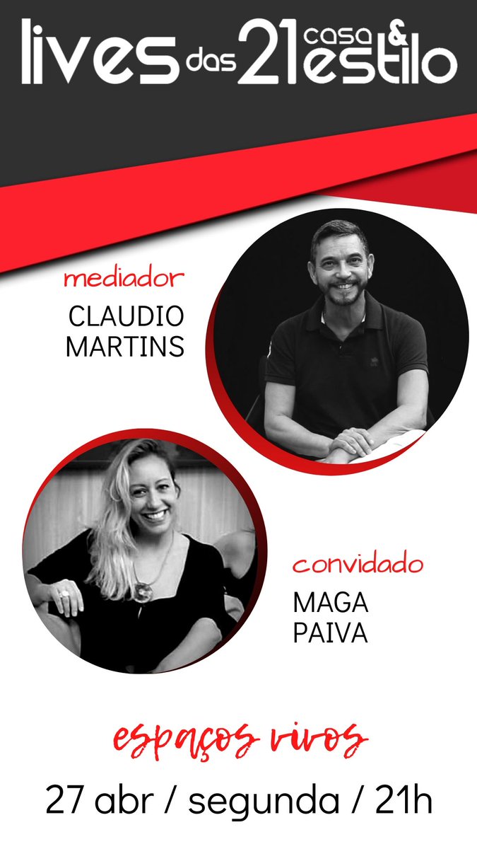 programaCED's tweet image. Hoje tem Lives das 21 no insta do Casa Estilo &amp;amp; Design...com a homestager Maga Paiva falando sobre "espaços vivos" ...uma pequena incursão no conceito de neuroarquitetura. Te espero lá!😉👍🥂 @casa_estilo_e_design
