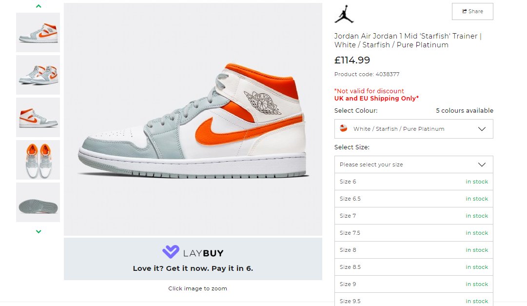air jordan 1 mid trainers white starfish pure platinum
