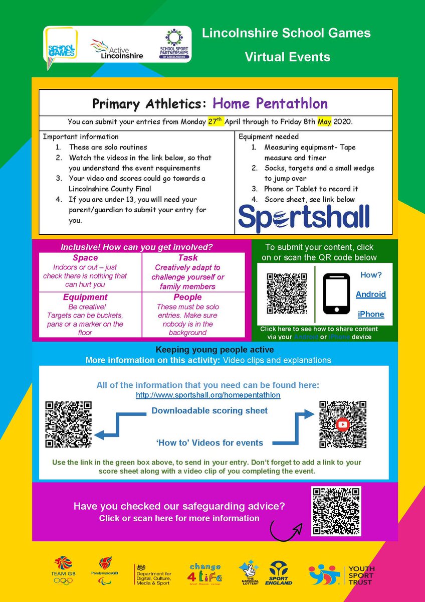 CGSOutreach's tweet photo. Here are some ideas of what you could do to make up to 60 mins of physical activity in lockdown follow this link to find out more. There is also an exciting Primary School virtual event that's gone live today. Get Involved!
https://t.co/GPSn9RBhHV https://t.co/xo1plFepZo