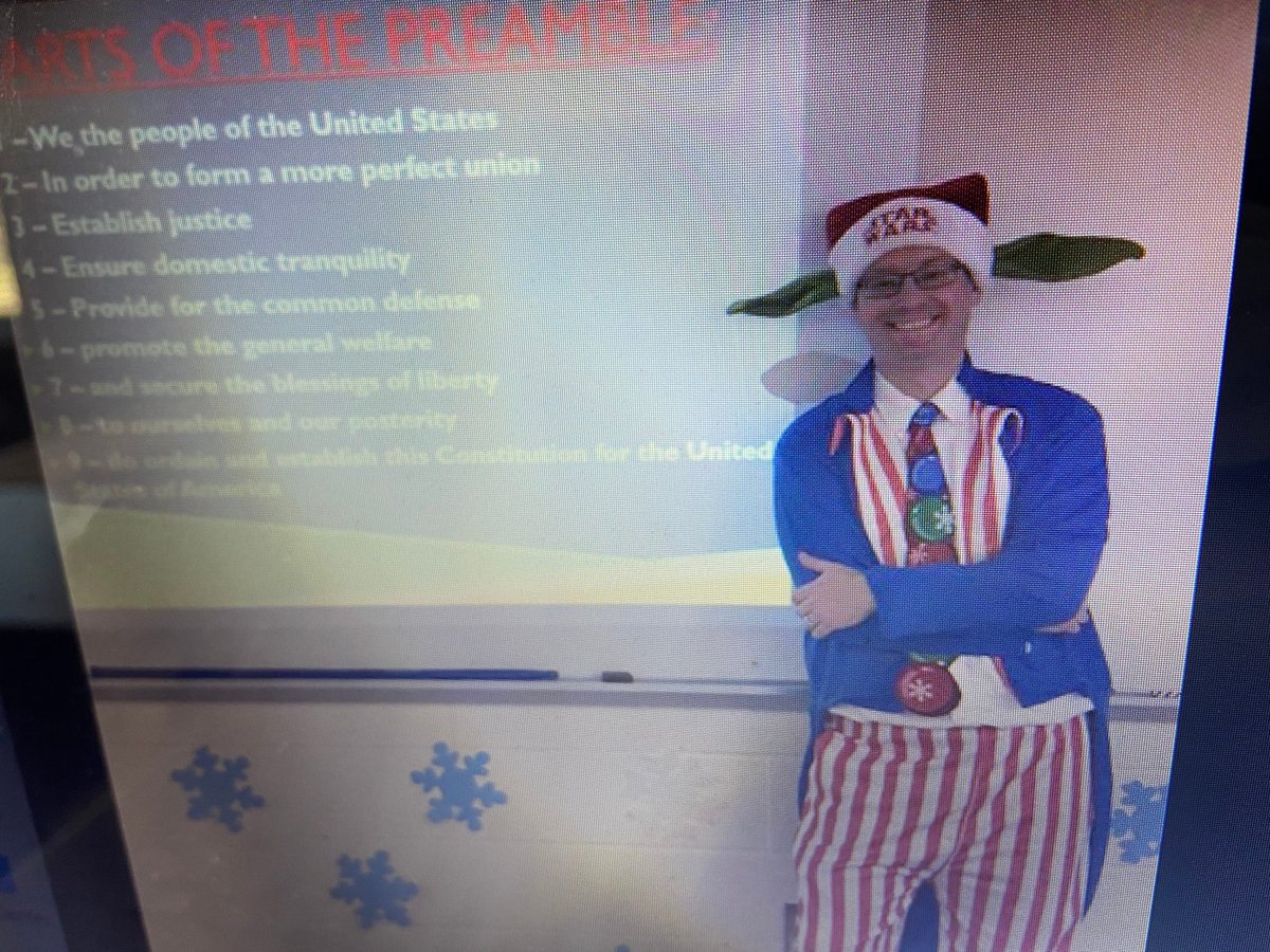 Mrmatheson1776's tweet photo. An isolation spirit week picture....proof I was smiling.....and what I would have worn if I could leave the bedroom .
@MidviewMiddle @MidviewLocal @MidviewSuper #Midviewvirtualspiritweek #WeAreAllInThisTogether #redwhiteandblue https://t.co/Pt2362lYQD