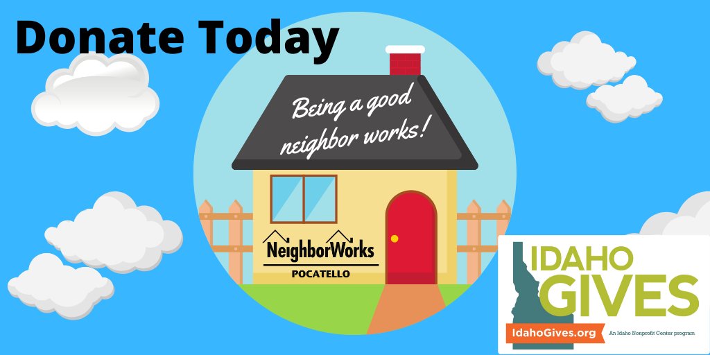 Idaho Gives has begun! Help support Southeast Idaho by donating to NeighborWorks Pocatello Visit idahogives.org/organizations/… to donate. We appreciate you all!

#IdahoGives  #donate #idahome #helping #give #community #dogood