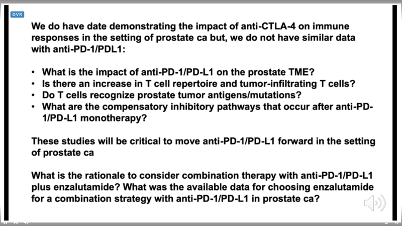 NazliDizman's tweet photo. Great presentation by Dr. Padmanee Sharma of @MDAndersonNews @AACR #AACR20 on why PD-1 and PD-L1 inhibitors performed poorly in #mCRPC to date and what the next steps should be https://t.co/0vT59YkLKy