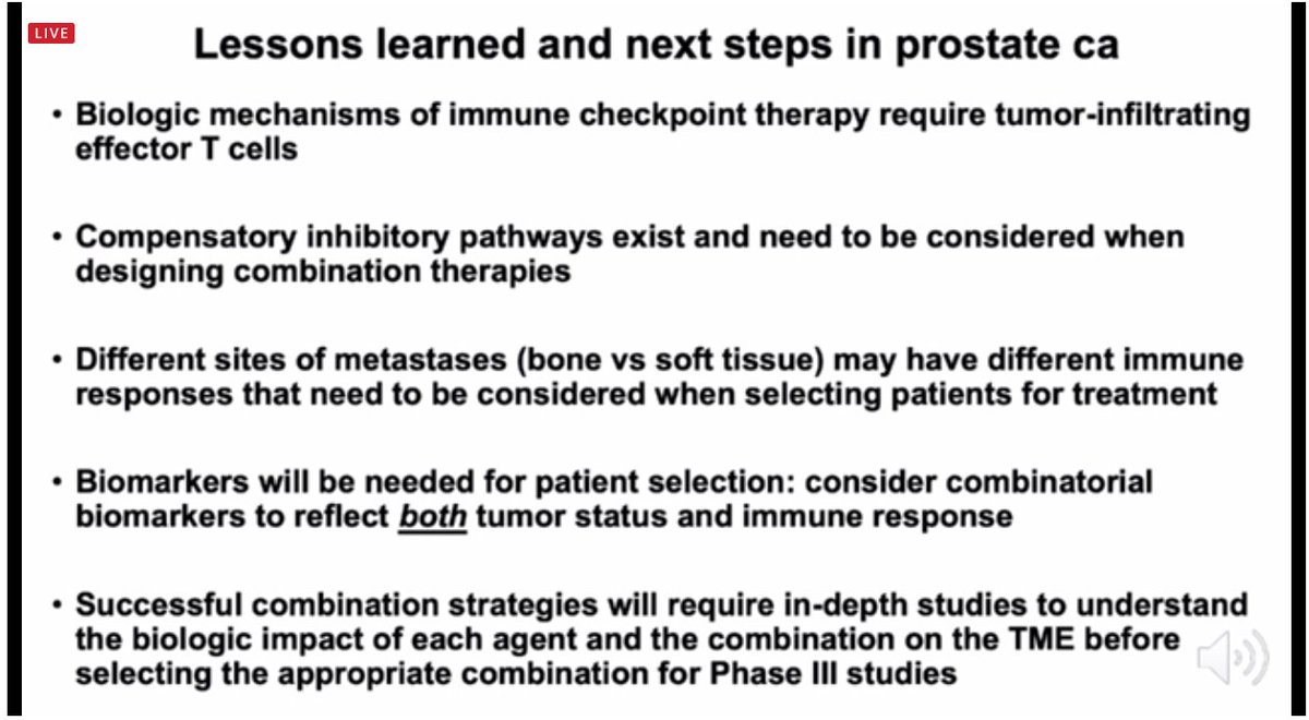 NazliDizman's tweet photo. Great presentation by Dr. Padmanee Sharma of @MDAndersonNews @AACR #AACR20 on why PD-1 and PD-L1 inhibitors performed poorly in #mCRPC to date and what the next steps should be https://t.co/0vT59YkLKy