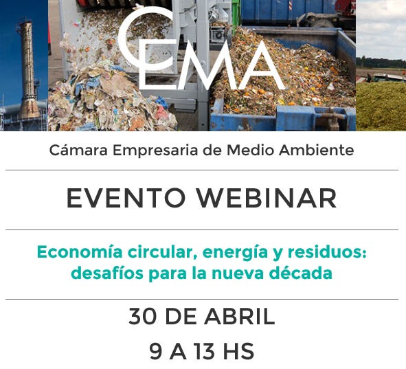 📣 El 30 de abril, de 9 a 13 horas, junto a <a href="/rsecame/">CAME RS + DS</a> te invitamos al Webinar "Economía Circular, Energía y Residuos: Desafíos para la Nueva Década" organizado por <a href="/CamarAmbiental/">Cámara Empresaria de Ambiente y Sostenibilidad</a>. Para poder acceder al programa e inscribirse 👉 lnkd.in/dWSvxvw