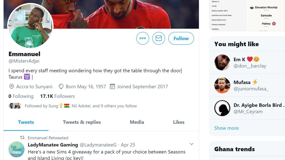 2/ Emmanuel Nyarko Adjei has managed to change his twitter handle from @champagnep0pe to  @MisterrAdjei blocked some of his followers , insulted some and even been suspended by twitter after suffering the same TROLLING AND ABUSE he gives out