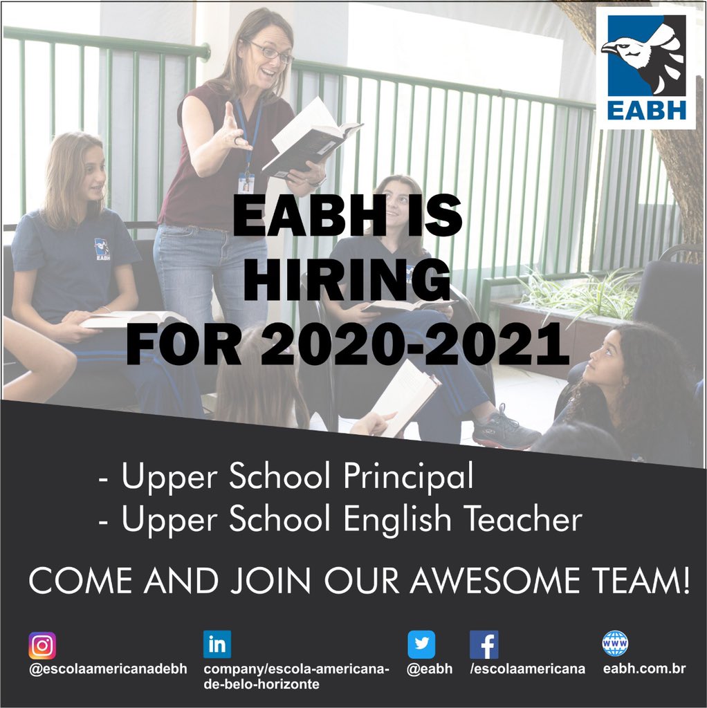 EABH's tweet photo. 📍EABH has two new openings! Prior teaching and leadership experience with an IB and/or AP curriculum is a must. If you are a fun and forward thinking educator, passionate about teaching, and possess a growth mindset - YOU may be a great fit!#bestcommunity
#qualityoflife https://t.co/g8FCcIrtnz