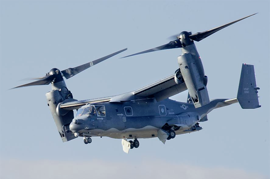 Tilt rotars but mostly just the V22 Osprey. It didn't have the best start, with lots of incidents during testing, but it's quirkily beautiful, and besides, that's what happens when people keep loading requirements on a signed off design.