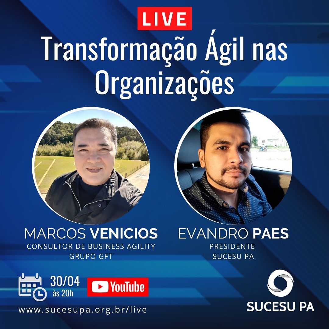 sucesu_pa's tweet photo. Transformação Ágil nas Organizações será o tema da próxima LIVE da SUCESU PA na próxima quinta-feira (30/04) às 20H.

https://t.co/TObPQTm0Ti

#sucesu #sucesupa https://t.co/zUc0xvJsrQ