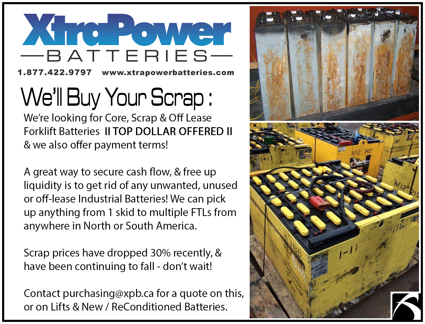 XtraPower Batteries on Twitter "Looking for Core, Scrap & Off Lease