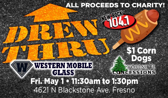 newrock1041's tweet image. Our next #DrewThru happens this Friday with @morningdrewshow at #WesternMobileGlass at 11:30am - strictly drive-thru only. All proceeds to charity - come by &amp;amp; grab some lunch on Friday.