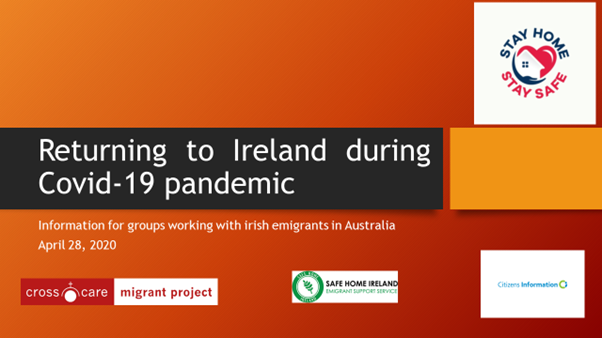 Delighted to be hosting broad conference call right now with Irish emigrant support orgs, Irish Embassies & Consulates in Australia & New Zealand today re supporting #irishmigrants #returningtoireland during #COVID19. In collaboration with @Safehomeireland & @citizensinfo