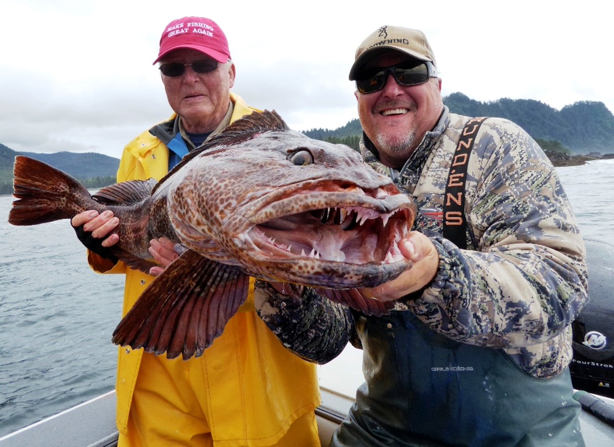 FishingResort's tweet photo. A9 Unlike this #lingzilla lingcod, we're friendly + happy to help. Call us for details, costs, dates, specials, suggestions for this summer or next 800-544-5125 #TravelAlaskaChat @EatLiveTravelDr @MyVirtualVaca @AKontheGo @twtravelnews #escapethedailygrind #bucketlist https://t.co/Q7qbTe0Lxb