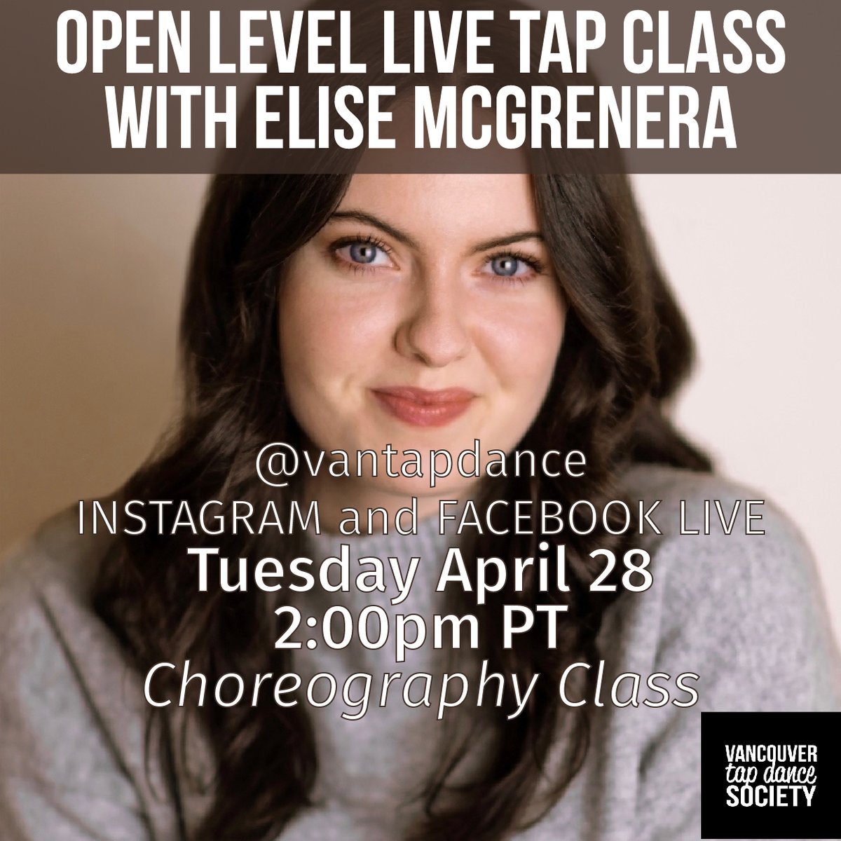 vantapdance's tweet image. LIVE TAP CHOREOGRAPHY CLASS TUESDAY APRIL 28 with Elise McGrenera⁠
⁠
2:00pm PT on Facebook and Instagram LIVE⁠

*This class is by donation. Donations can be sent by e-transfer or PayPal to admin@vantapdance.com*⁠
⁠
#tapdance #virtualdanceclasses #tapdancing #danceclass #tap