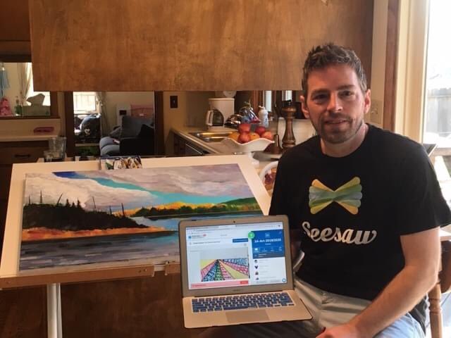 ShakoEdAssn's tweet photo. School Spotlight: Jackson Elem.
Mr. Olson
“I miss being with my students but I have enjoyed communicating with and seeing their artwork over Seesaw! This time has also inspired me to create my own artwork so the kids can see my process when creating a painting.”
#shakostrong https://t.co/aGJZOEeLiR