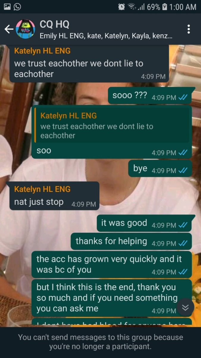 Here you can see that they kept telling me that I was guilty and the bad one, that I had no right to kick them out, after all of them went against me for something I didn& #39;t do, They chose to trust in their friends and someone new instead of me even though I& #39;ve never lied to them