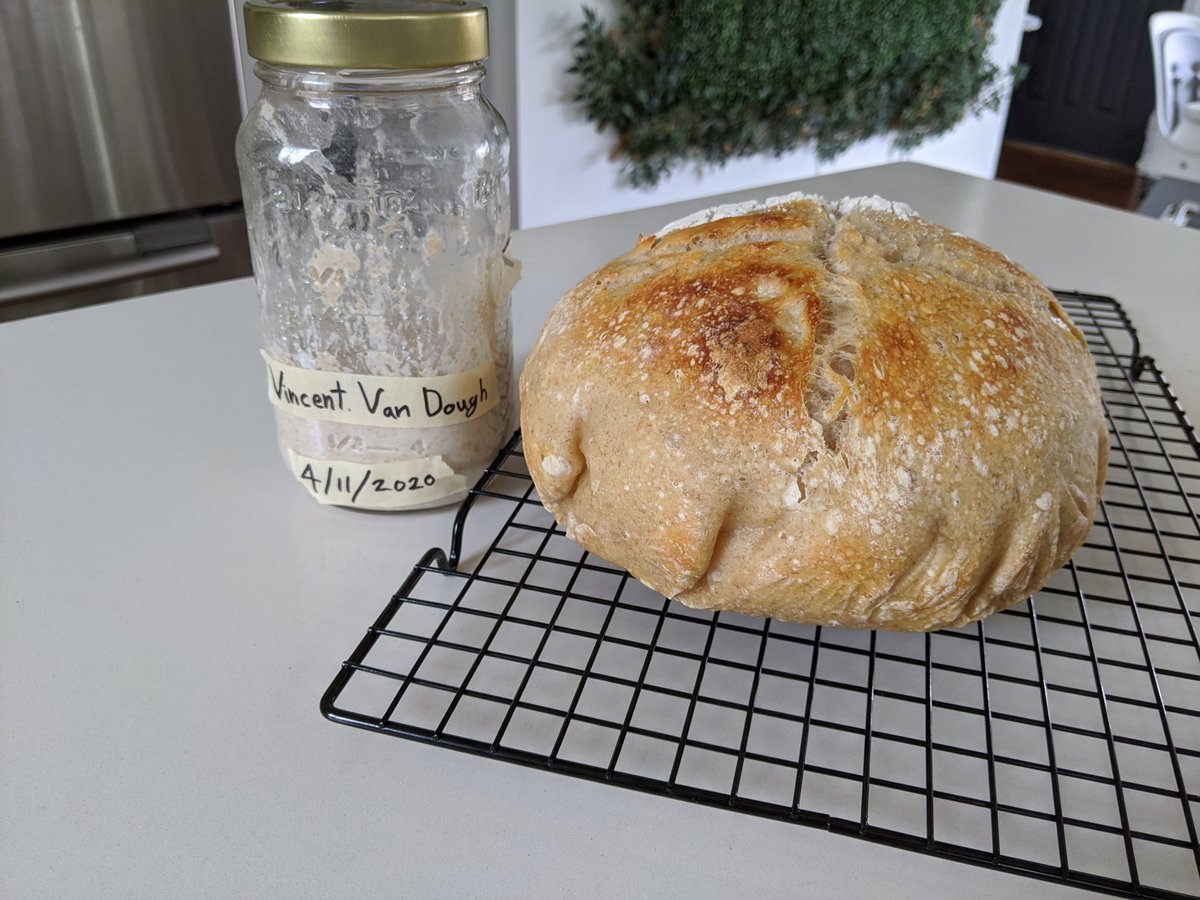 dot_Cipher's tweet image. Glad my first bake didn't go a-rye. I knead to bake more, it's the yeast I can do. #sourdough #sourdoughstarter #pandemicbread