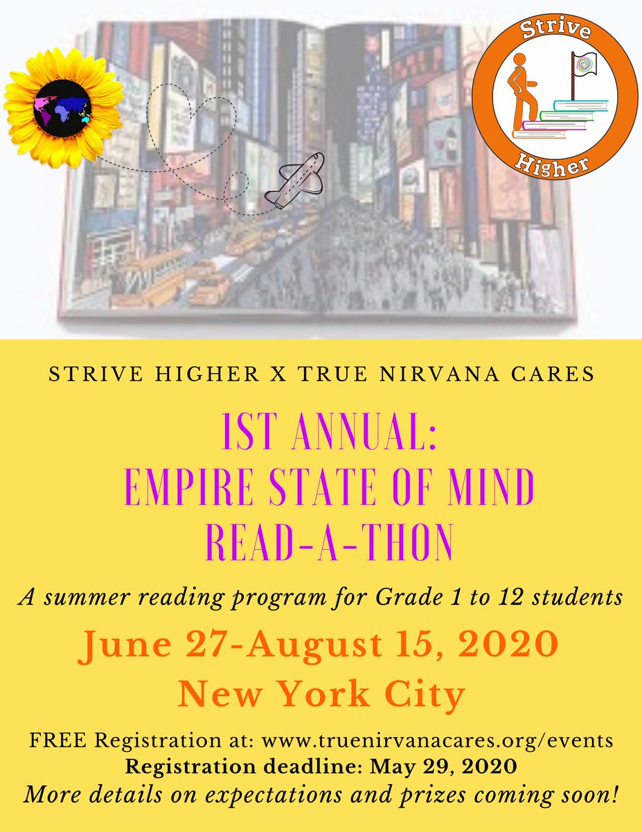 thegardenofsky's tweet photo. We are excited to announce our 1st annual Read-A-Thon in #nyc with #strivehigher π₯³ If you know anyone in grades 1-12 have them sign up! Youth will receive #free books and a chance to win some really cool prizes! https://t.co/YVv03jzLkX
#retweet to give a youth something to do https://t.co/SptMAgbcaR
