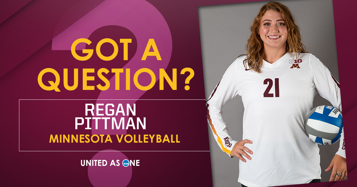 The next guest on the #UnitedAsOne series will be <a href="/PittmanRegan/">Regan Pittman</a> of <a href="/GopherVBall/">Minnesota Volleyball</a>!

Submit your questions for a chance of <a href="/michellachester/">Michella Chester</a> including it in the interview!

#NCAAVB