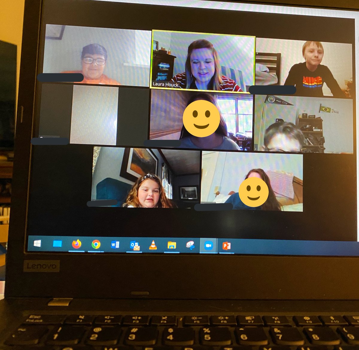 lhouck88's tweet photo. Another Zoom birthday celebration for a student in Room 24! 🥳🎈🎉Wish we could celebrate in person, but so glad my students came together to make him feel special! 💛🤩 Glad they helped me sing...I’m terrible! 🤣🤷🏼♀️@CVMonroeEagles #GameOnMonroe #virtualhappybirthday https://t.co/P5sHkjBpTA
