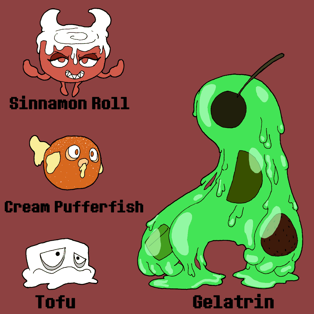 AngerSquared's tweet photo. More food monsters!
No additional description.
#myart #mayrtwork #food #monster #monsterdesign #oc #characterdesign #enemydesign #ArtistOnTwitter https://t.co/6vT3vT7xx8