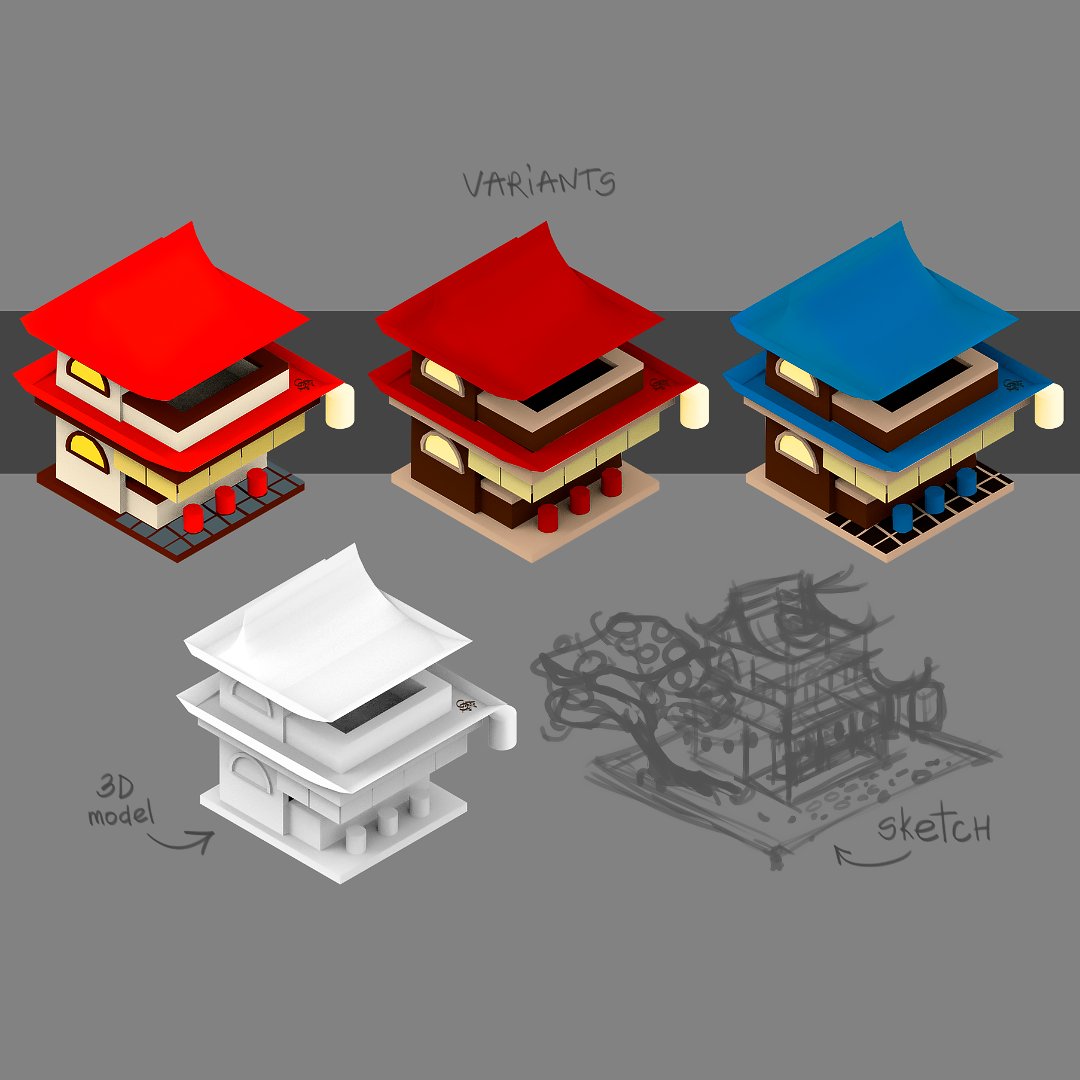 captaindoraora's tweet photo. Isometric Asian Cafe #SketchUp #Keyshot #Photoshop #Isometric #gameart #3d #art #digitalart #digital #draw #drawing #conceptart https://t.co/eZaGlSGIEz