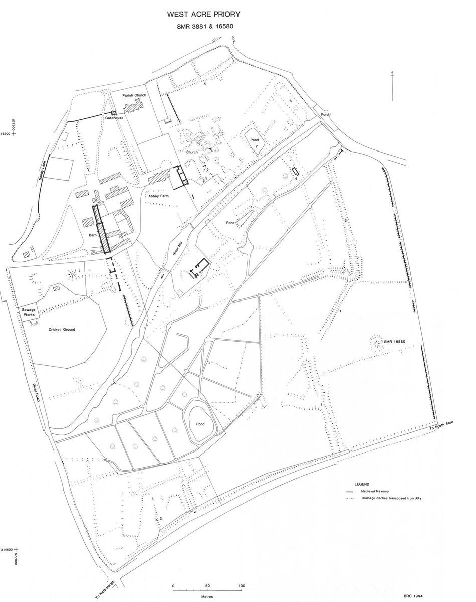 West Acre Priory! No we did Castle Acre. Please keep up. That was Cluniac, but this was Austin, but on similar scale. Church plan bit wonky because I didn't have great source to work with, but look at the size of the precinct!f.1100, gross £308, diss. 15/01/1539gatehouse left.