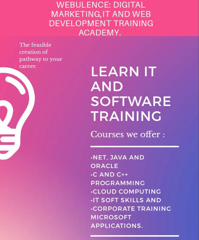 WEBulence's tweet image. WEBulence can be your one-stop destination to Learn basic to High-level IT and Data Science both online and classroom based. Join our community and build your career.
Contact us for more information : webulence.com
#Java #IT #CloudComputing