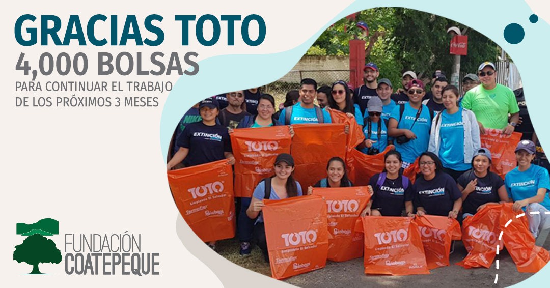 Gracias TOTO juntos continuaremos trabajando por la limpieza de nuestro lago.
#fundacioncoatepeque #fundacoate #medioambientesv #1KmLimpio #salvemoscoatepeque #savecoatepeque #lagodecoatepeque #calderavolcanica #santaana #medioambiente #areanatural