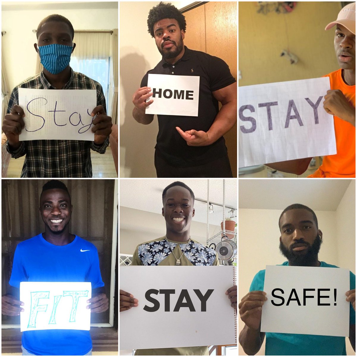 NGAthletix's tweet photo. We all miss seeing their faces &amp; watching them perform. They miss competing as well and together they have this message👇, so we can help them get back on time producing their best performances.

#StayHome 
#StayFit
#StaySafe

Together we can kick #COVID19 out of Nigeria!! https://t.co/UpdNRtqB2r