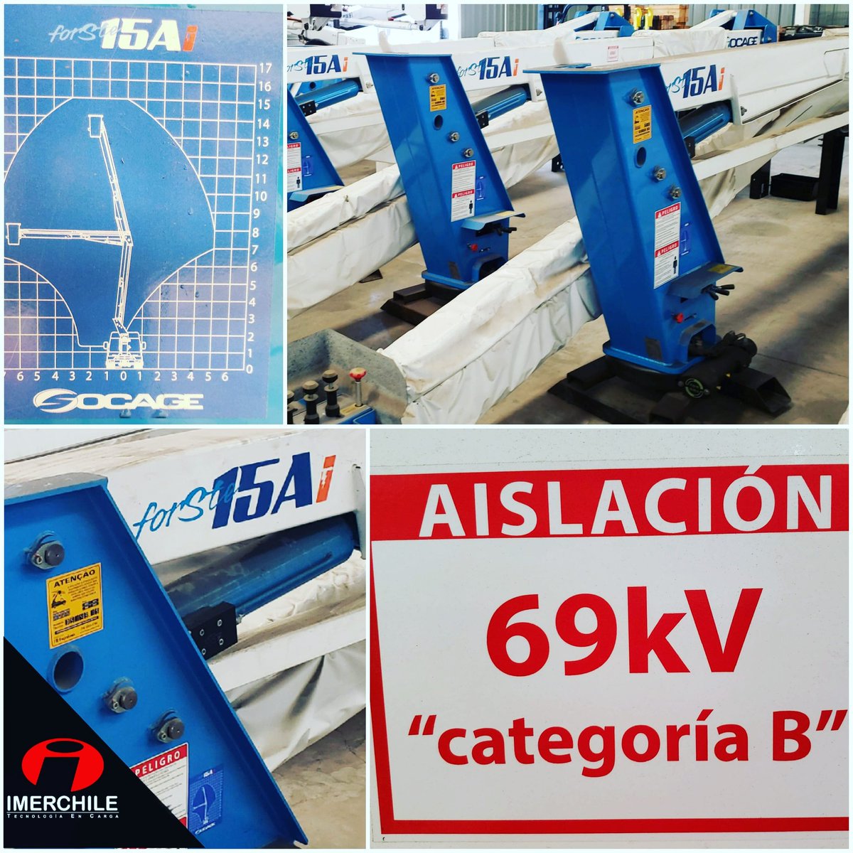 imerchile's tweet photo. Para trabajos de mantencion en alta tensión, este equipo de 15 mts. Con aislacion de 69 Kv con canastilla simple o doble, esta en nuestro stock. Disponible para estas exigencias.

Contáctanos en nuestra web https://t.co/twvZVBmzbJ
E-mail info@imerchile.cl https://t.co/eEEvlJi3BM