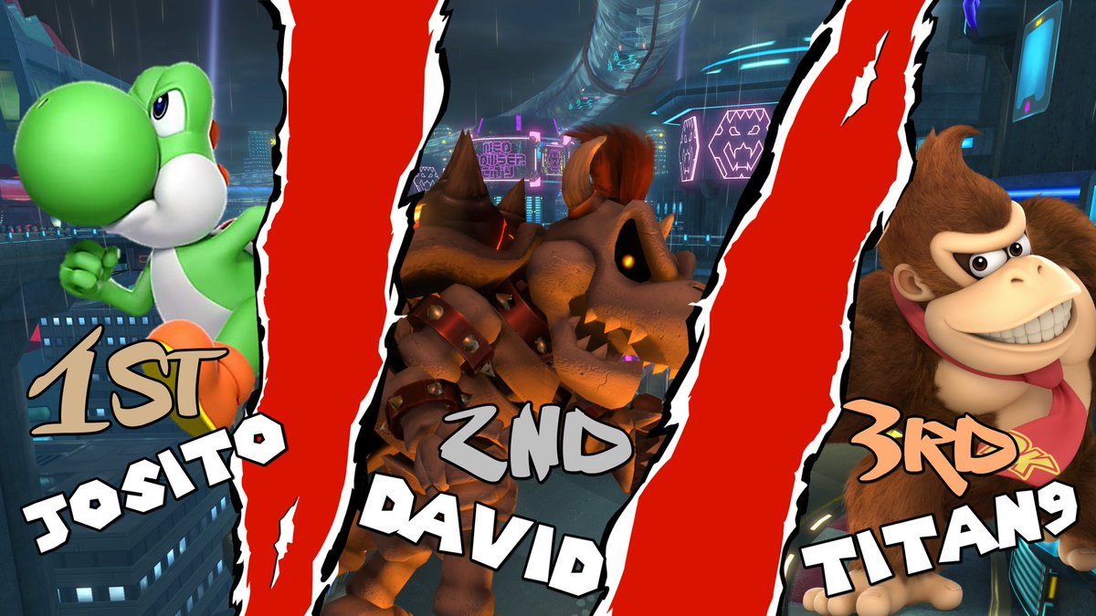 Bueno, con esta imagen despedimos la Liga Mario Kart 8 Deluxe. Hacemos repaso de todo lo que ha supuesto esta y tomamos nota de lo visto y las sugerencias recibidas para seguir mejorando. 

Felicidades a <a href="/SoyJosito/">Josito</a> , David y <a href="/titan0917/">@titan09</a> por su podio. 

Gracias. 
Nos vemos pronto..