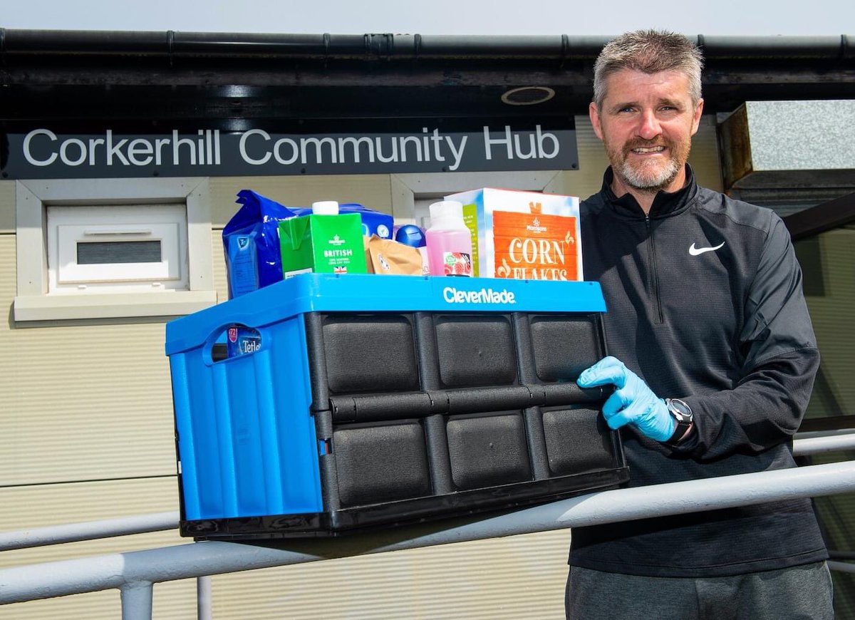 PollokUtdS_A's tweet photo. We can't thank The National Lottery Community Fund enough for the grant which is allowing us to make 120 hot meals a week for the people living in and around Corkerhill! 
Our fabulous chefs were in the Hub cooking up a storm again and delivered by our gang #StayHomeSaveLives https://t.co/Vi3jwigOnn