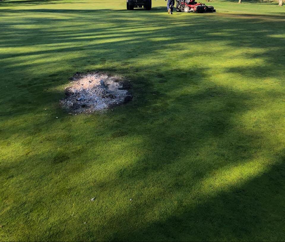 FuzzyGolf's tweet photo. I’m all in favour of having people enjoy golf courses during the lockdown for families avoiding busy parks, exercise, running, dog walking.
However this weekend has seen football on the greens at 2 courses, motorbikes on Walton Heath and now BBQs on 3 greens at Cowglen 😡 https://t.co/MtbHBS1pki