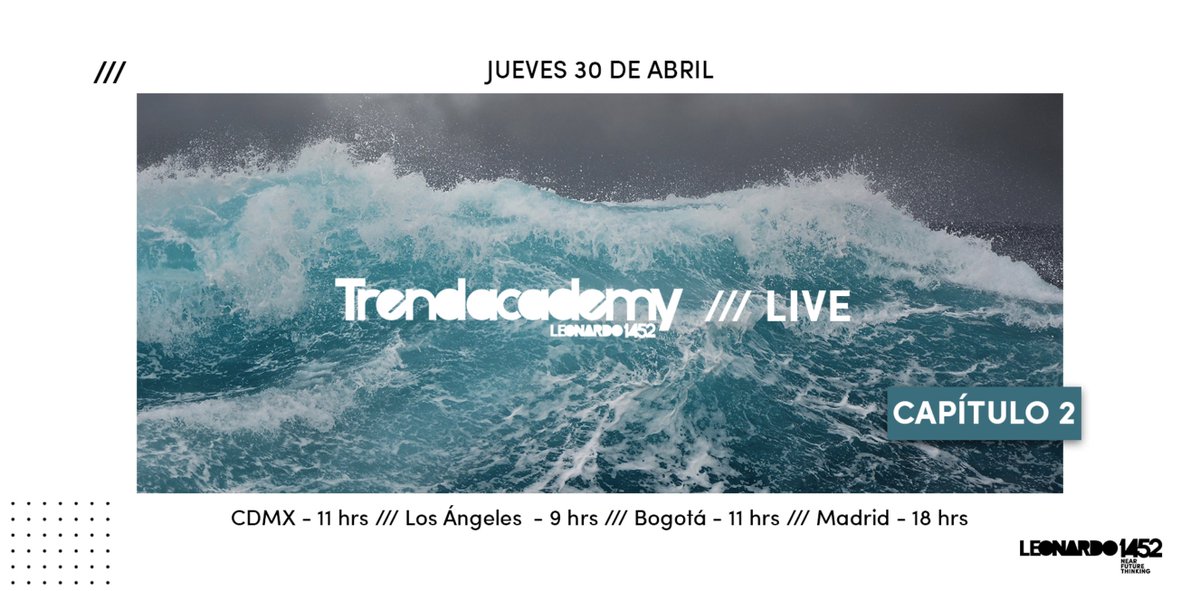 Leonardo1452's tweet photo. Esta semana tenemos el capítulo 2 de nuestro #TrendAcademy Live. Hoy más que nunca se necesita gente que esté atenta al cambio. ¿Estás list@?
Te registras aquí 👇
https://t.co/CfXDzc1ViV https://t.co/KoSzqZj6Bd