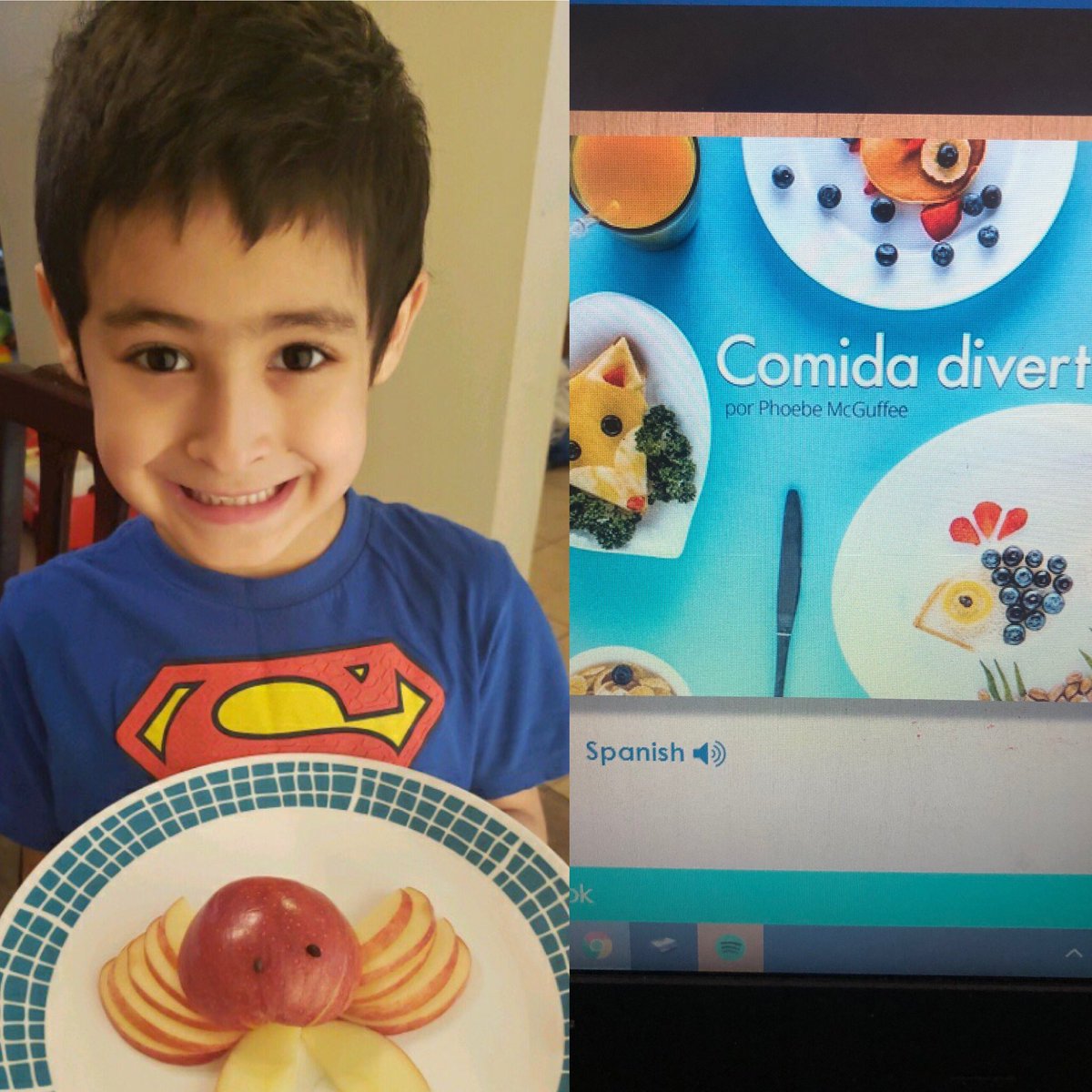 Read story about “Fun food” and created his own 🥰🍎<a href="/D45Stevenson/">Stevenson School</a>