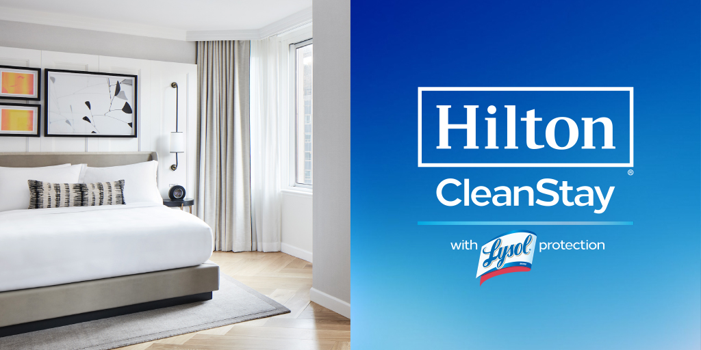 For over a century Hilton has led the hospitality business with industry-defining firsts. Today, we are launching a new standard of hotel cleanliness, Hilton CleanStay in partnership with RB, maker of <a href="/Lysol/">Lysol US</a> and Dettol. ms.spr.ly/6017Tgjol