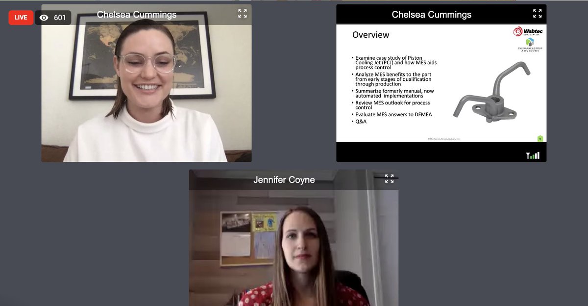 TBGAddvisor's tweet photo. A positive to come out of our current situation is #DAMM2020 virtual AM Conference & this presentation from ADDvisor® Chelsea Cummings & @WabtecCorp Jennifer Coyne. 600 people listened in as they shared on applications of MES automated controls; incl great follow up questions. https://t.co/YtUZF7JMZe