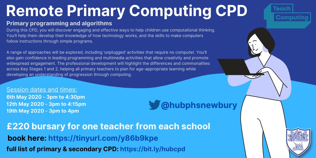 HubPHSNewbury's tweet image. New FREE remote Primary Programming and Algorithms courses with 💸BURSARIES💸 👇
tinyurl.com/y86b9kpe
View all courses available here: bit.ly/hubcpd
@CodeClubSW @codeclubse @portsmouthtsa @BerkshireTSA @stemcrew @BasCon2 #comptuing #primary