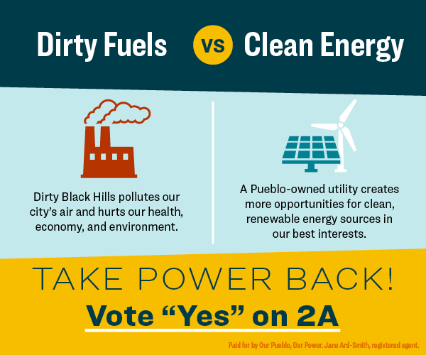 SierraClubCO's tweet photo. @bhenergy promises time & time again to put more #renewables online. The reality? Black Hills pollutes Puebloโs air, hurts our health, economy, and environment. Itโs time to have electricity by Pueblo, for Pueblo. #TakePowerBack https://t.co/JVoNhWX7qc