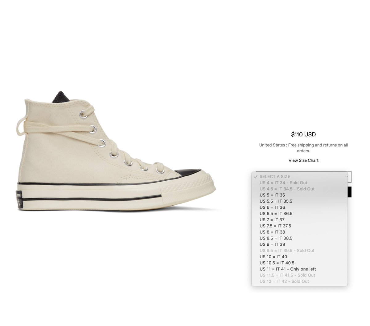 ssense fear of god converse