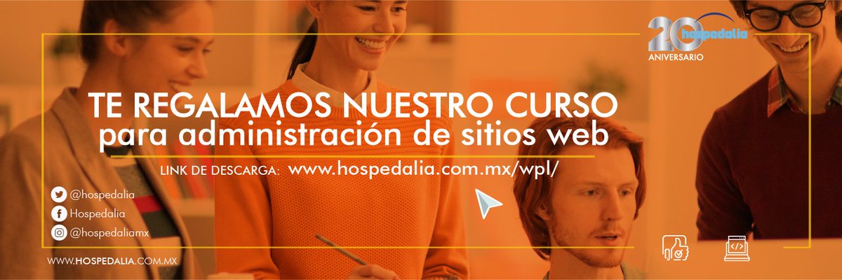 hospedalia's tweet photo. #QuedateEnCasa y saca de la #cuarentena lo positivo:
Te regalamos un curso profesional para la administración de tus #sitios #Wordpress.

Descárgalo aquí: https://t.co/hvkur8JvYj

#WordpressHosting #wordpresswebsite #hosting #WPhosting #WebsiteInfo #COVIDー19 #webinar #27Abril https://t.co/XqWO6OiEV2