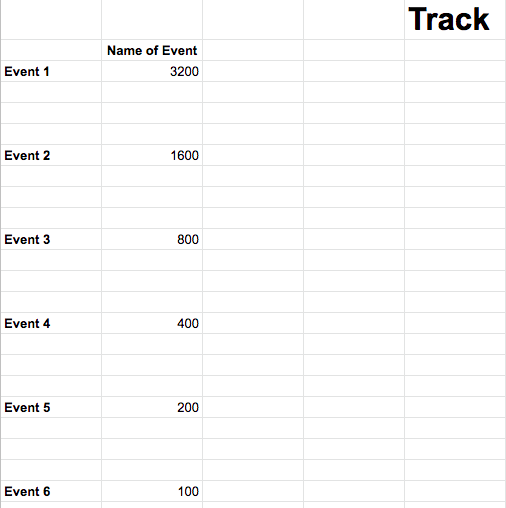 QuarantineCup10's tweet photo. Here are all of the track events. They don't need to be completed until Friday, May 15th. Send results to your coach. If you coach/school are choosing not to participate, DM your results and your school to this account! https://t.co/IXjO4gs69X